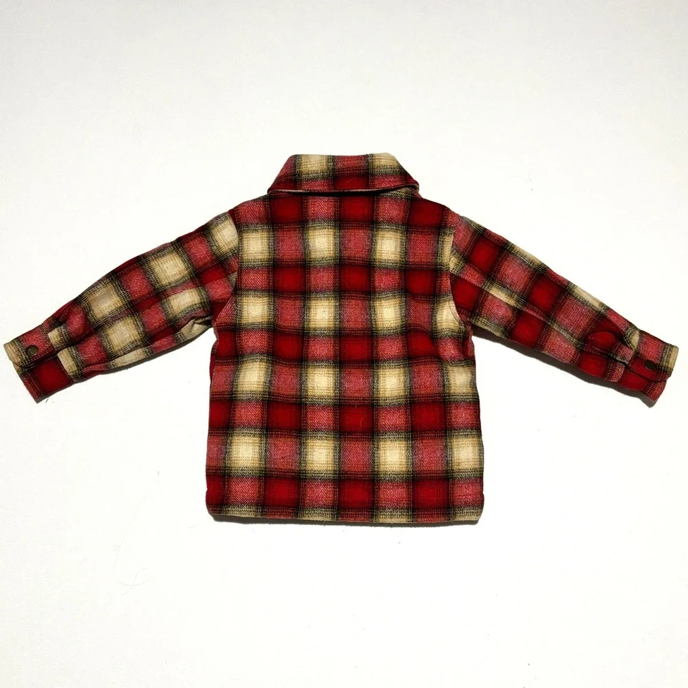 Old Navy Kids Plaid Lined Shirt Jacket Coat Toddler 2T‎ Red Tan Snap Front